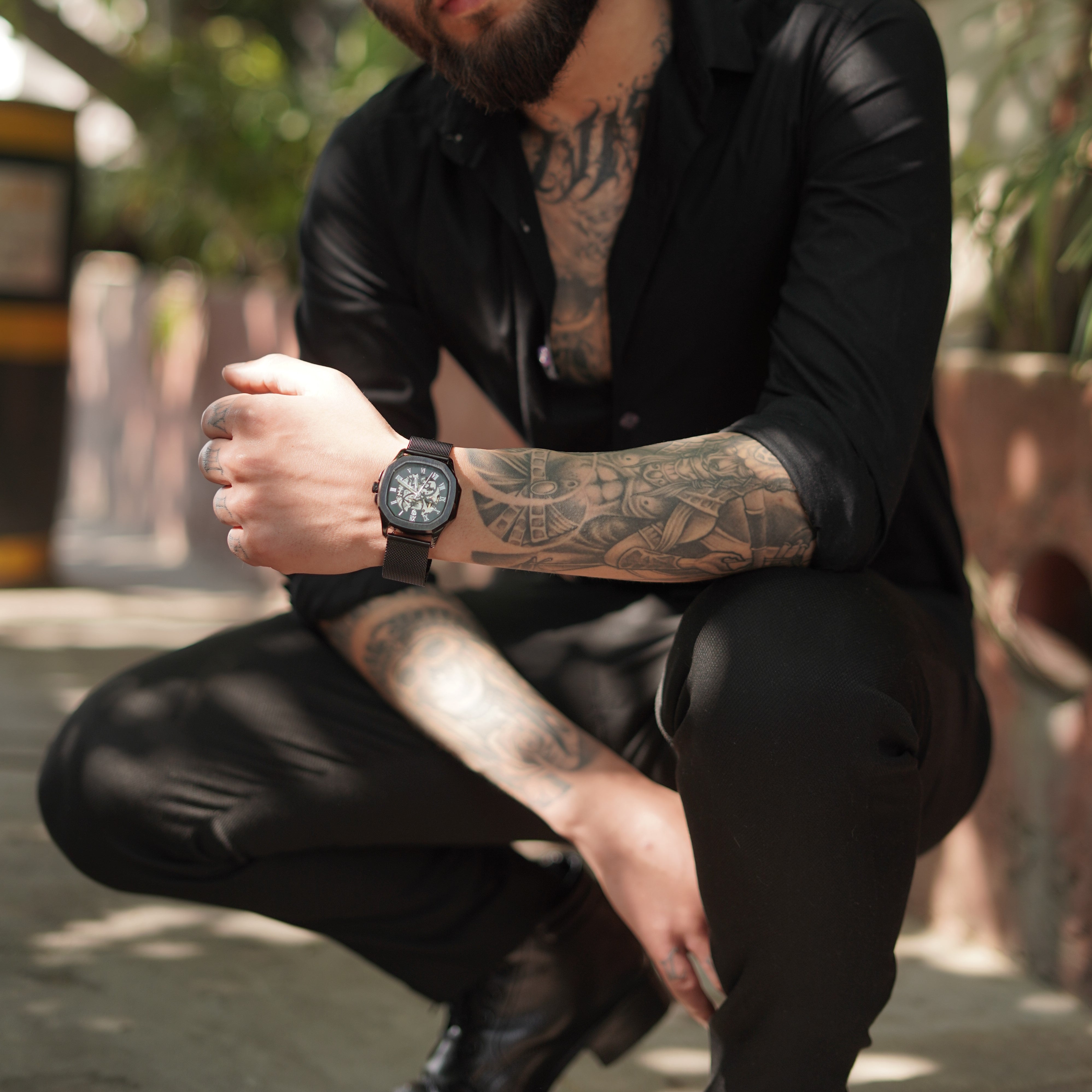Men's Skeleton Watch - Black Skeleton Watch - Daniel Christian Watches